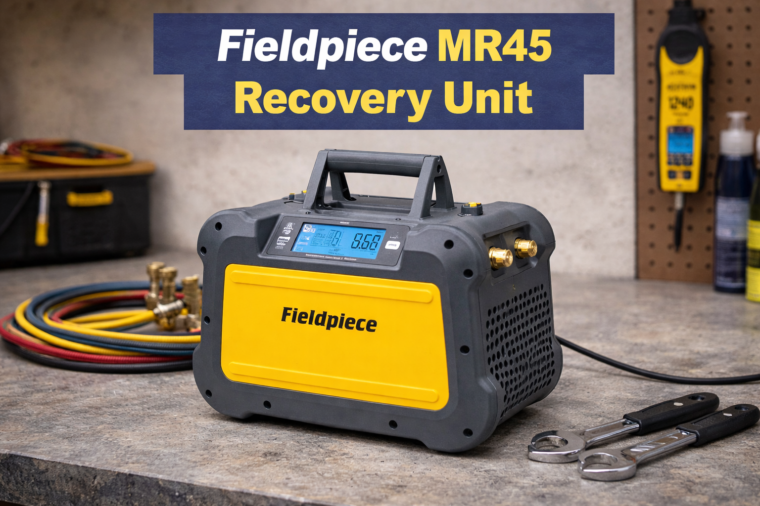 Fieldpiece MR45 recovery unit for HVAC refrigerant work