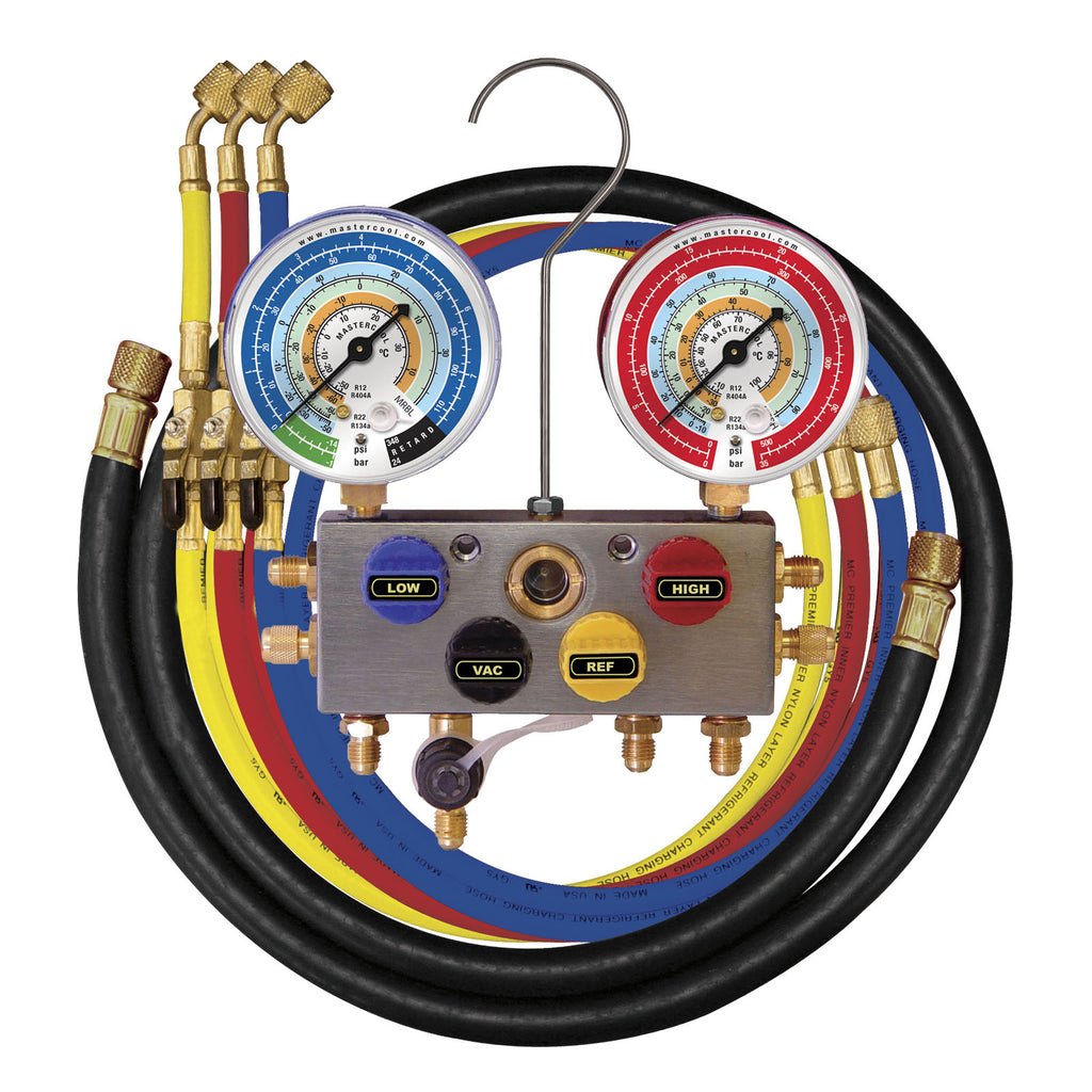 80MM Manifold Gauge Sets – 2-Way & 4-Way for R410A, R32, R22, R134A, R404A