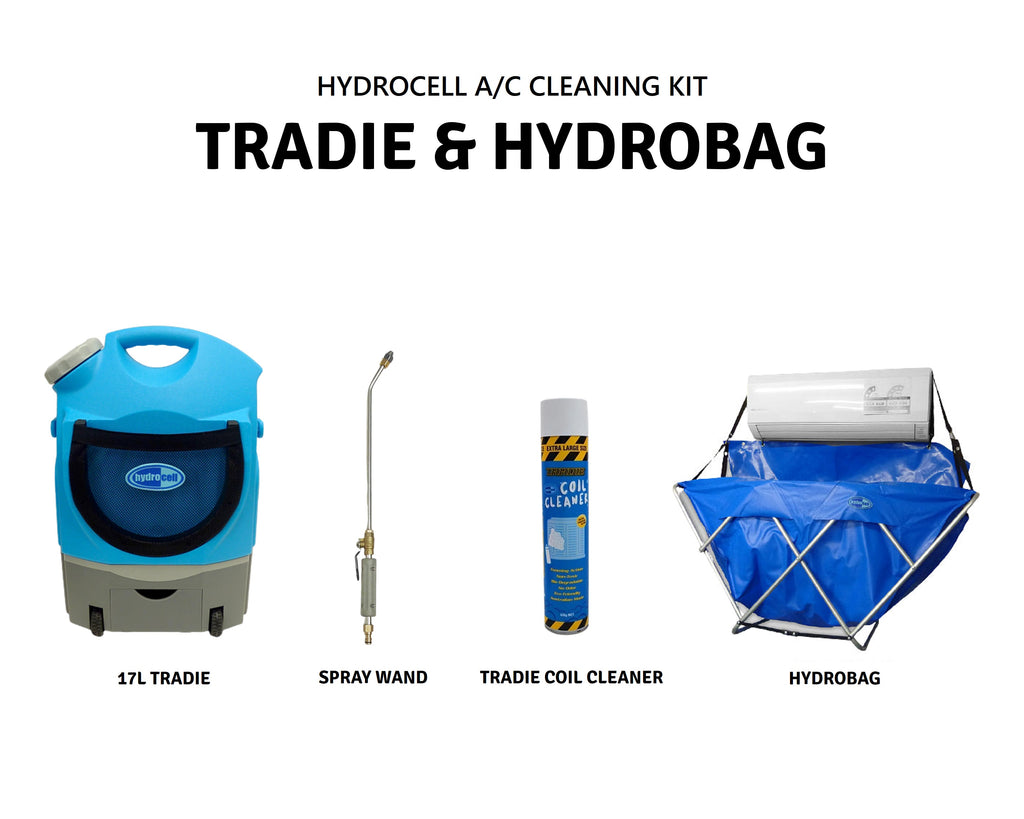 “Hydrocell Tradie aircon cleaning kit with pressure washer and tank