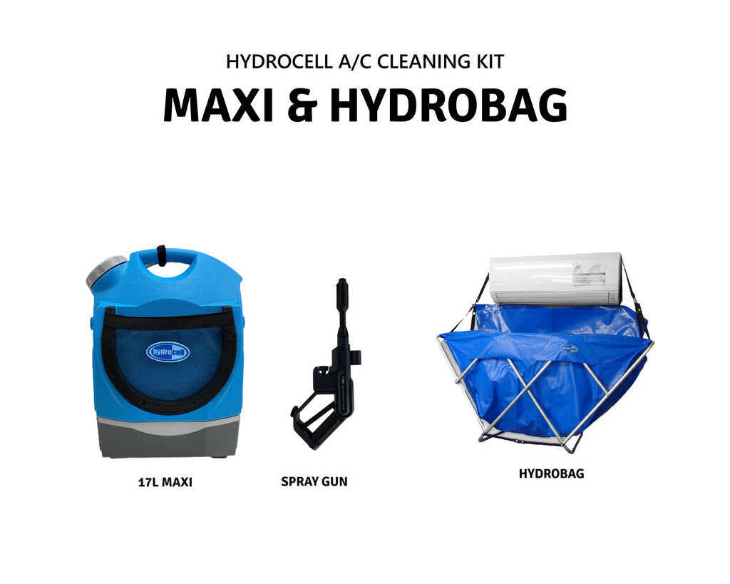 Hydrocell A/C Cleaning Kit (17L Maxi Pressure Washer with Spray Gun, Hydrobag, Coil Cleaner) HYD-KIT-MAXI