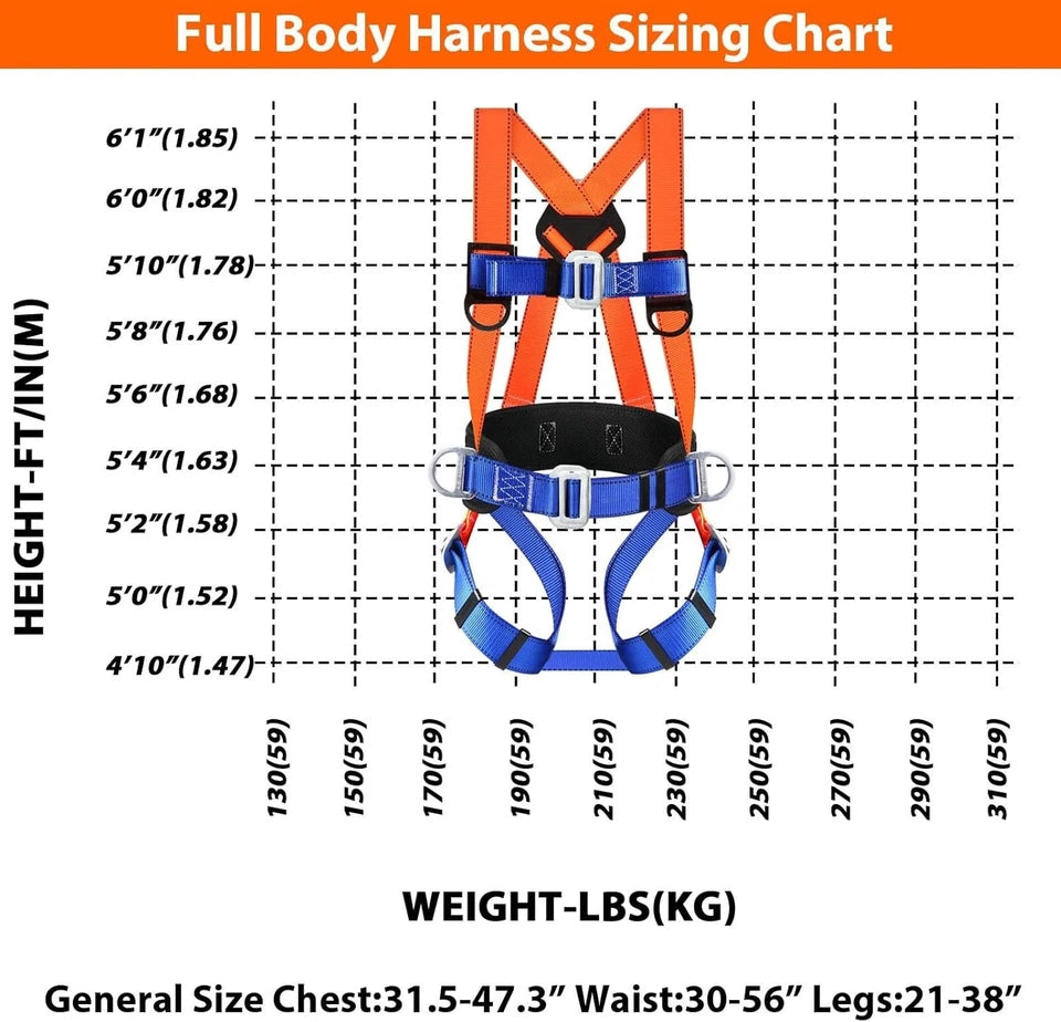 Full Body Roofing Fall Protection Safety Shock Absorbing Harness