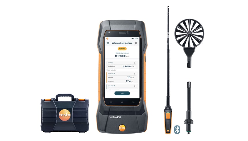 testo 400 Air Flow Kit with Hot Wire and Vane Probe