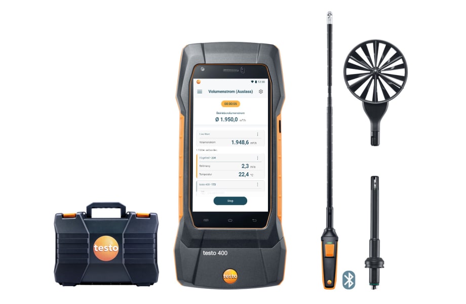 Testo 400 Air Flow Kit with 16mm Vane Probe