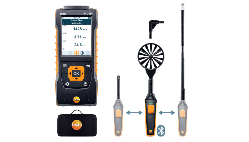 Testo 440 dP Air Flow ComboKit 2 with Bluetooth and Delta P