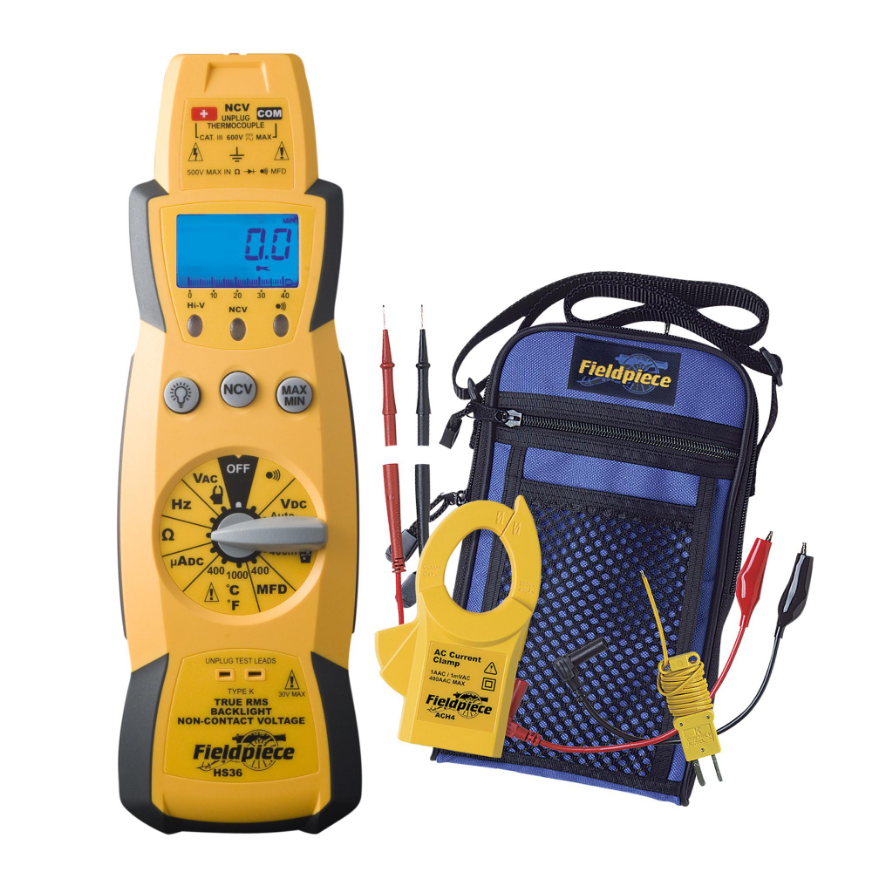 Fieldpiece True Rms Expandable Multimeter Kit With Clamp Head Hs36 - hvac shopfieldpiece_true_rms_expandable_multimeter_kit_with_clamp_head_hs36