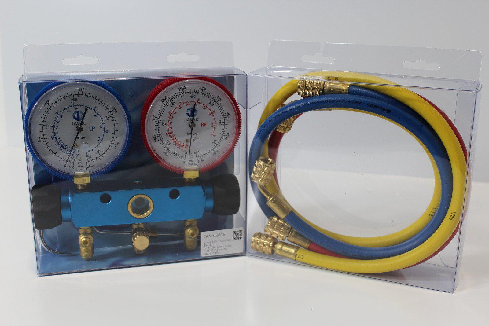 2 Piston Valve R410a Gauge Set W/90cm Hoses - Java66336