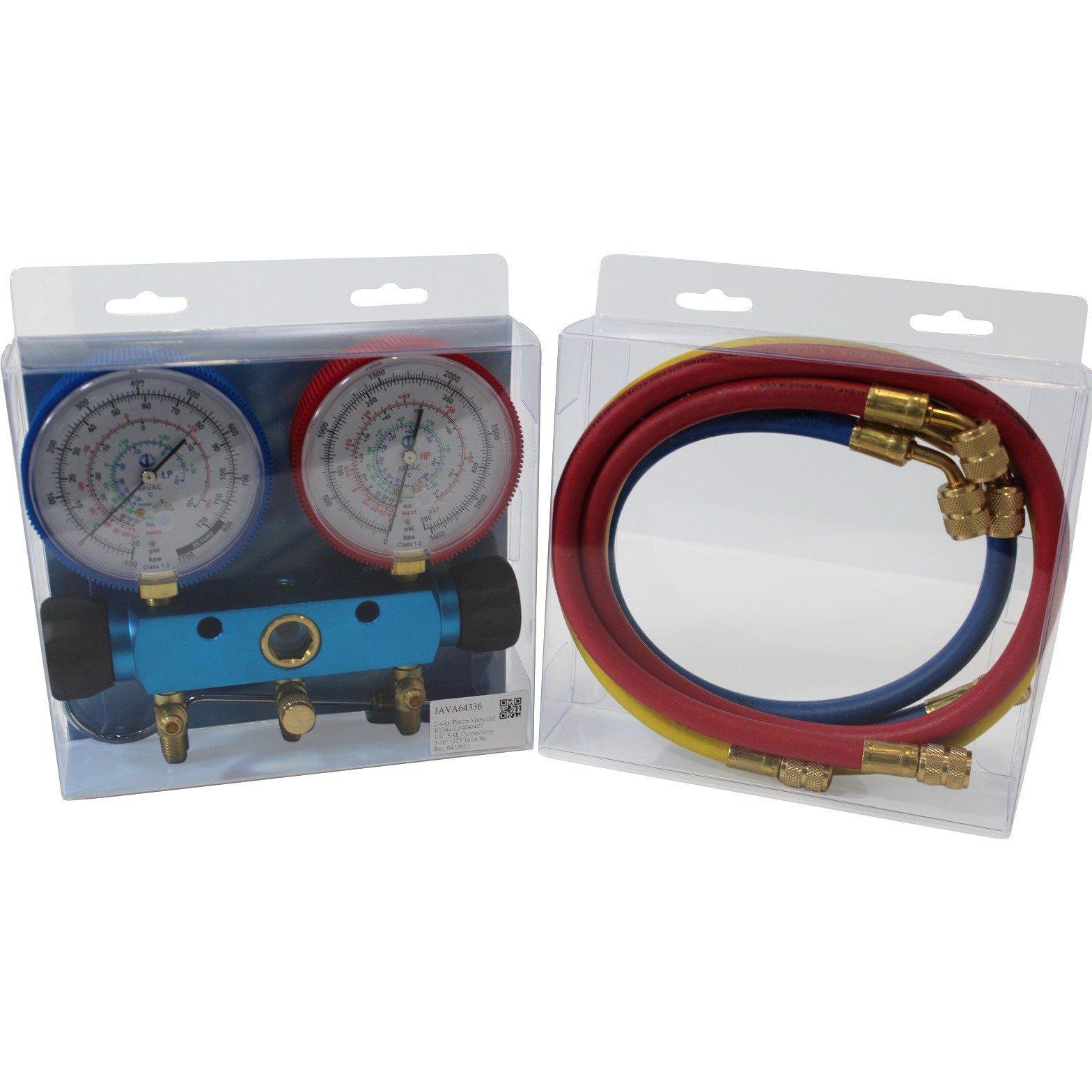 Piston Valve Multi-refrigerant Gauge Set W/ 90cm Hoses