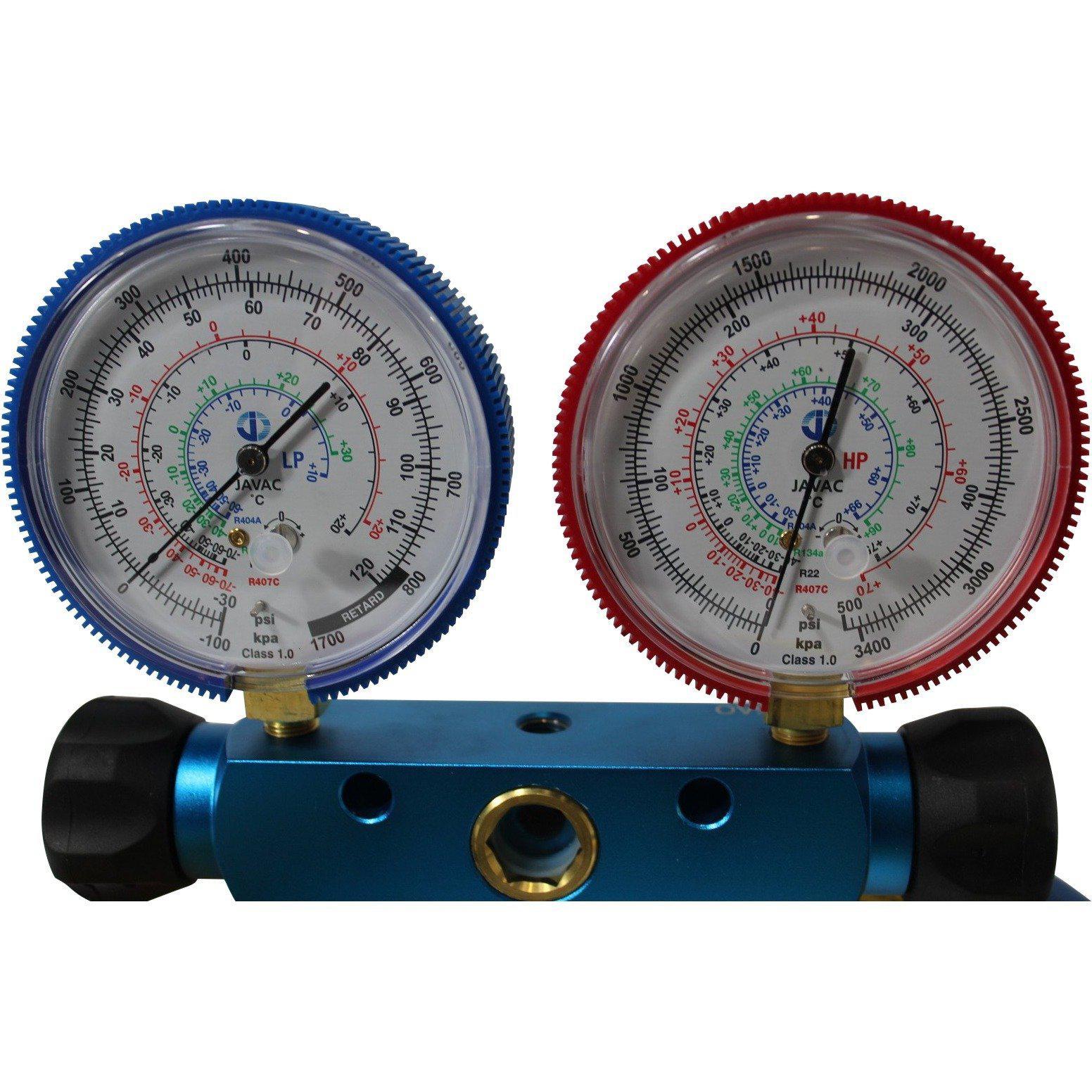 Piston Valve Multi-refrigerant Gauge Set W/ 90cm Hoses