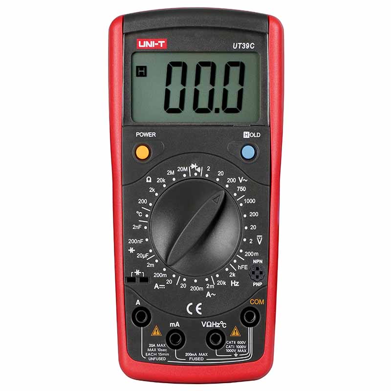 uni-t-ut39c-digital-multimeter-ac-dc-va-ohm-temp-hz-multimeter
