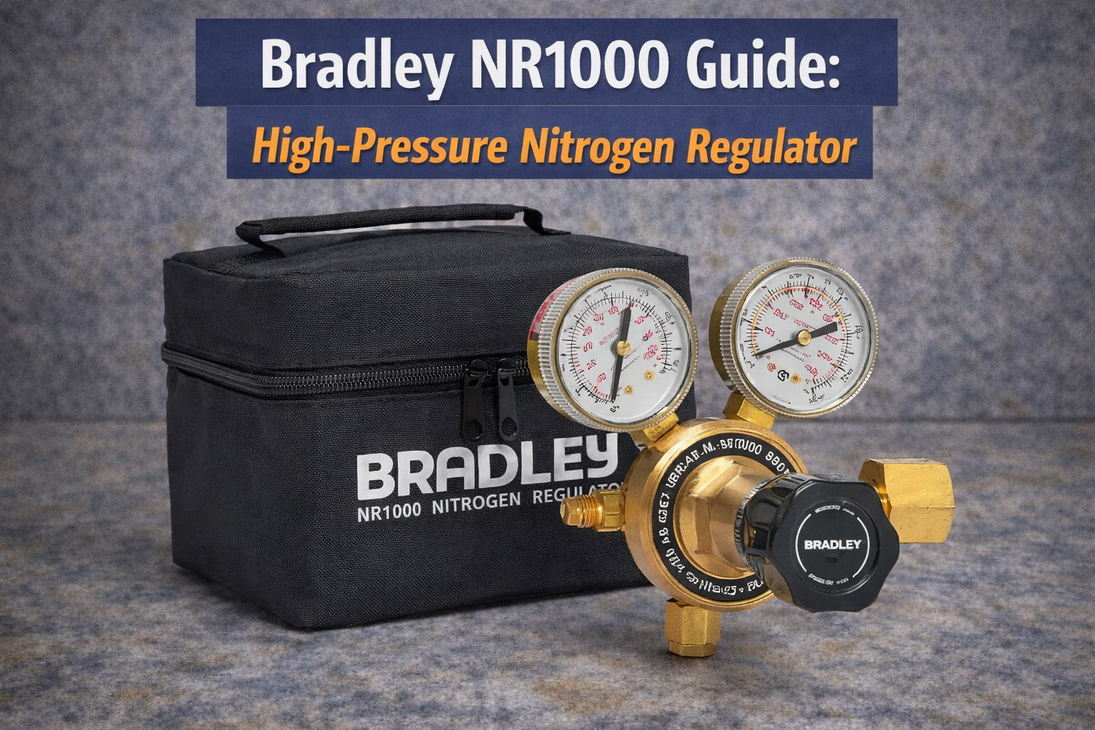 Bradley NR1000 nitrogen regulator with gauges and carry case for HVAC work