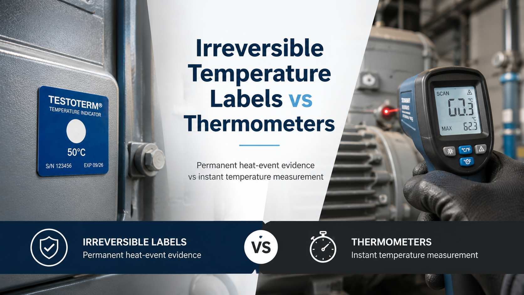Irreversible Temperature Labels vs Thermometers
