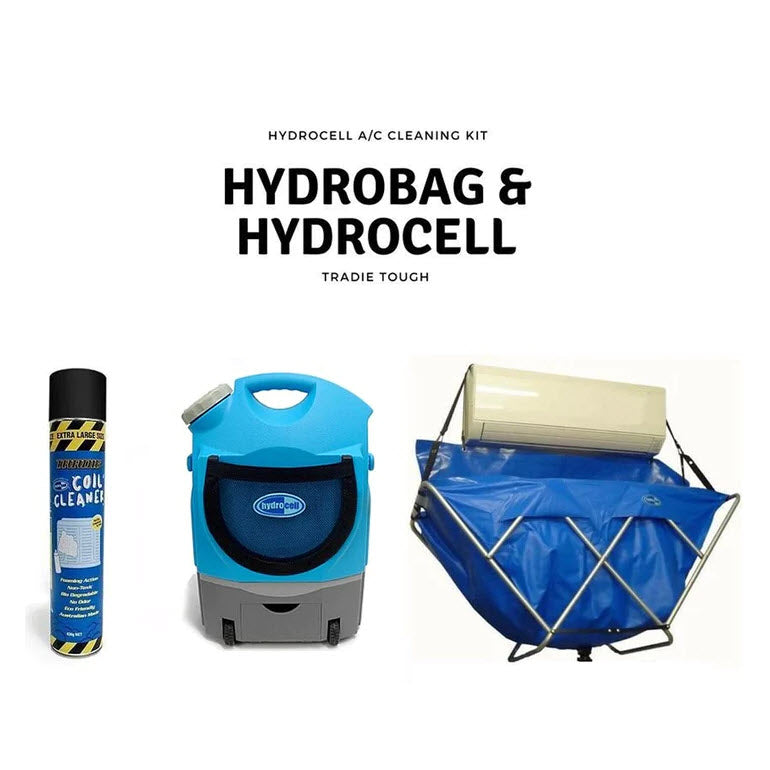 What's Includedhydrocell A/c Clean Kit - Includes - Hydrobag - 17 Ltr Tradie Tough Portable Pressure Washer - Spray Wand - Coil Cleaner Hyd-kit-bundle - hvac shop