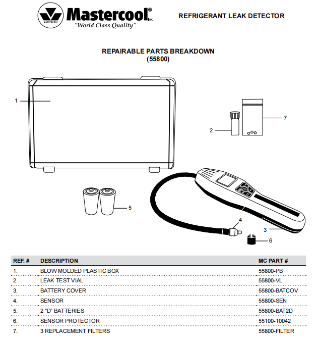 Mastercool Metal Oxide Gas Sensor Replacement for 55800