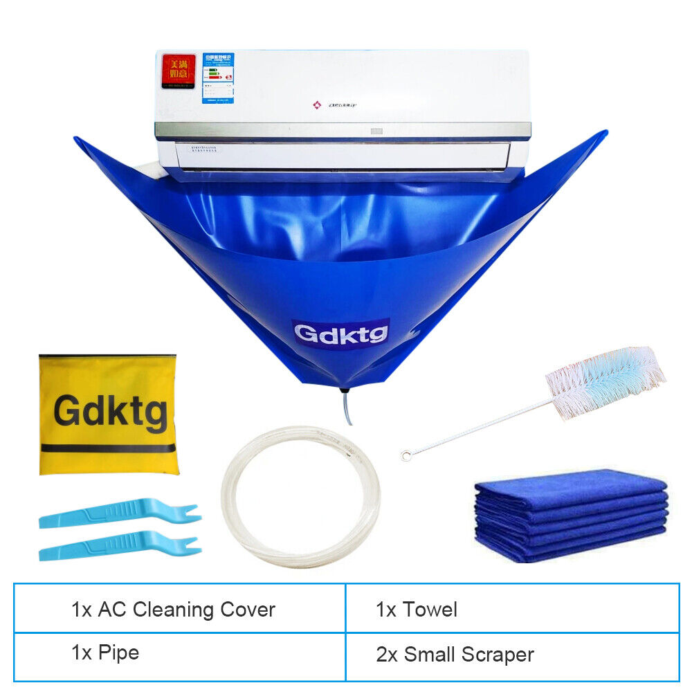 AC cleaning cover kit with pipe, towel and scrapers