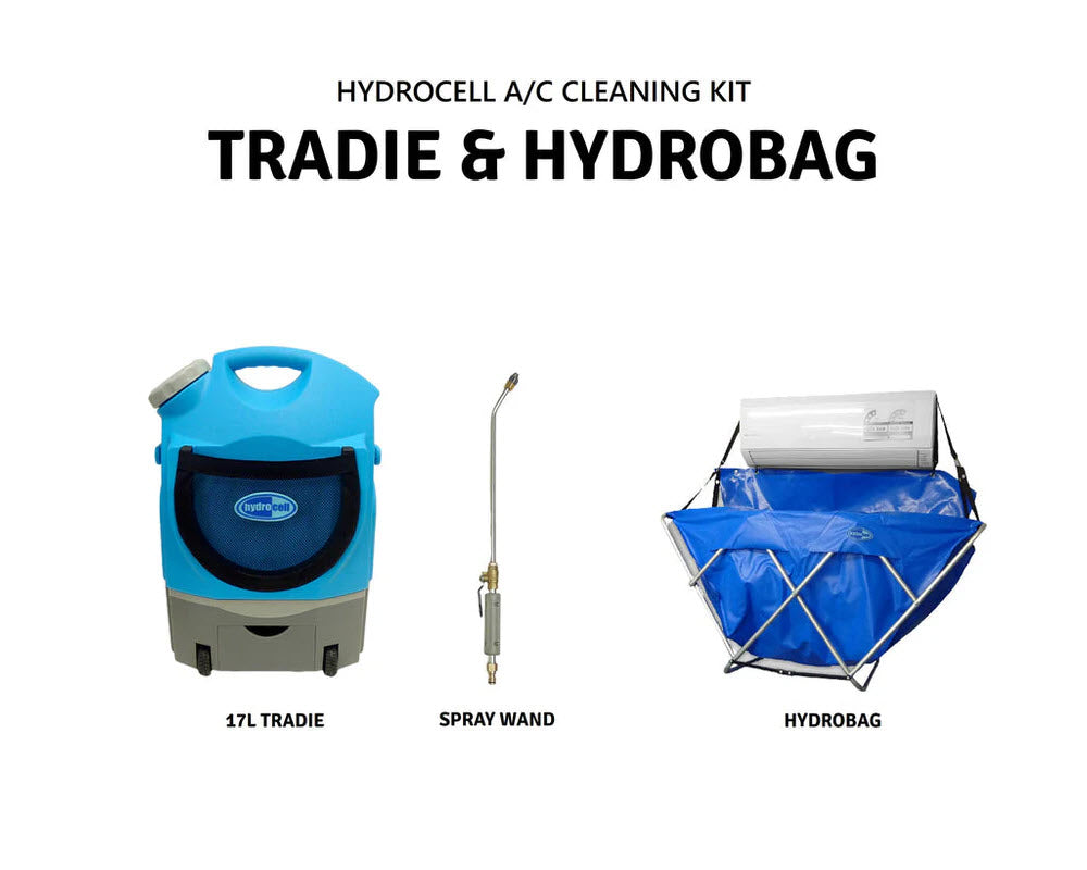 Hydrocell Tradie aircon cleaning kit with pressure washer and tank