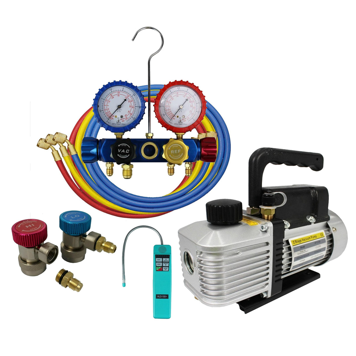 automotive-ac-service-kit-pump-manifold-set-couplers-and-leak-detector