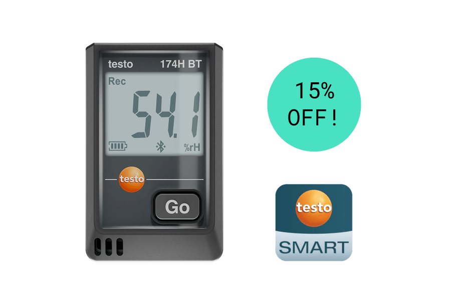 Testo 174 H BT Mini Data Logger for Temperature and Humidity