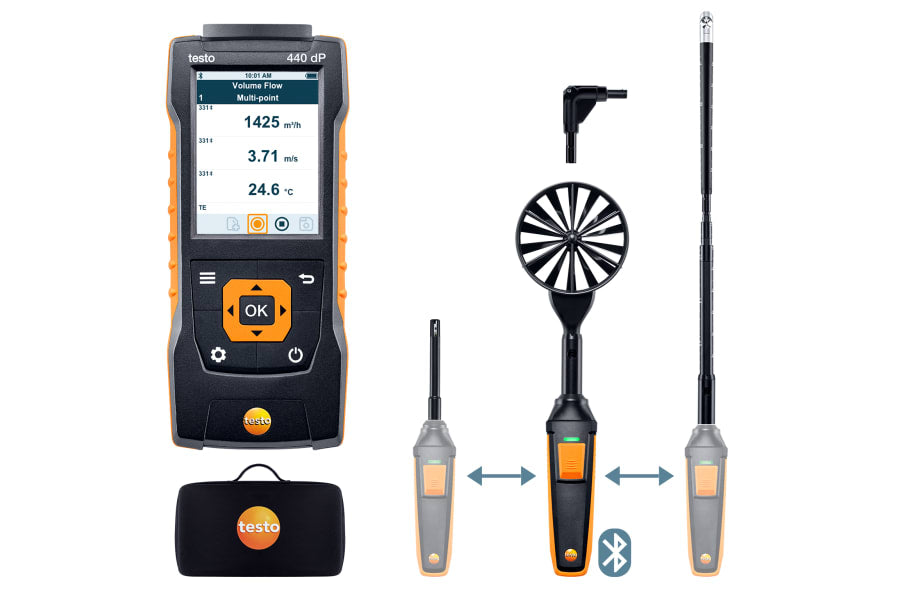 Testo 440 dP Air Flow ComboKit 2 with Bluetooth and Delta P