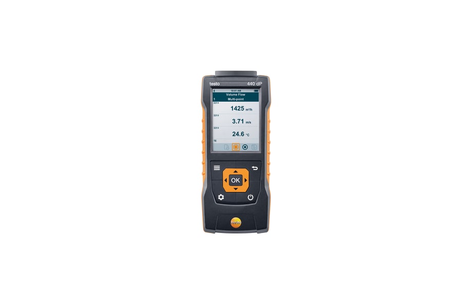 Testo 440 dP Air Velocity and IAQ Measuring Instrument with Differential Pressure Sensor