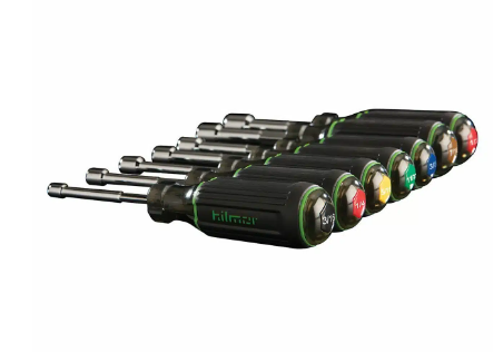 hilmor_1839075_6″_shaft_magnetic_nut_driver_set