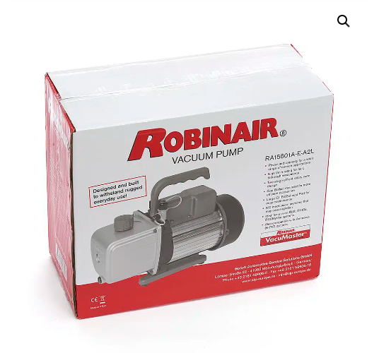 Robinair 15501A-E-A2L — gas ballast and sure-grip handle detail