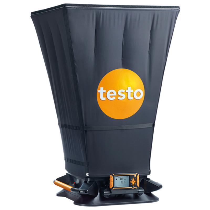 Testo 420 complete air flow hood kit with measuring instrument for HVAC commissioning and TAB work