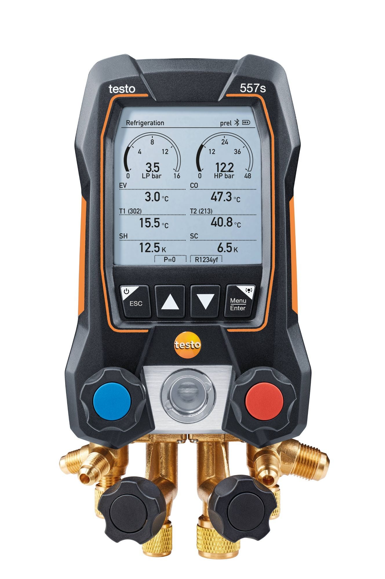 Testo 557s Smart Digital Manifold With Wireless Vacuum And Clamp Temperature Probes 0564 5571 unit only