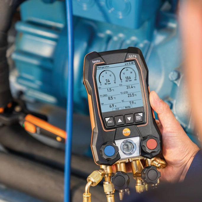 Testo 557s Smart Digital Manifold With Wireless Vacuum And Clamp Temperature Probes 0564 5571 actual product