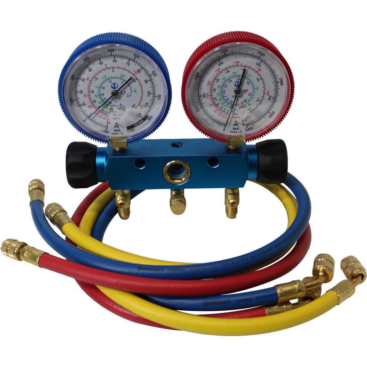 Piston Valve Multi-refrigerant Gauge Set W/ 90cm Hoses