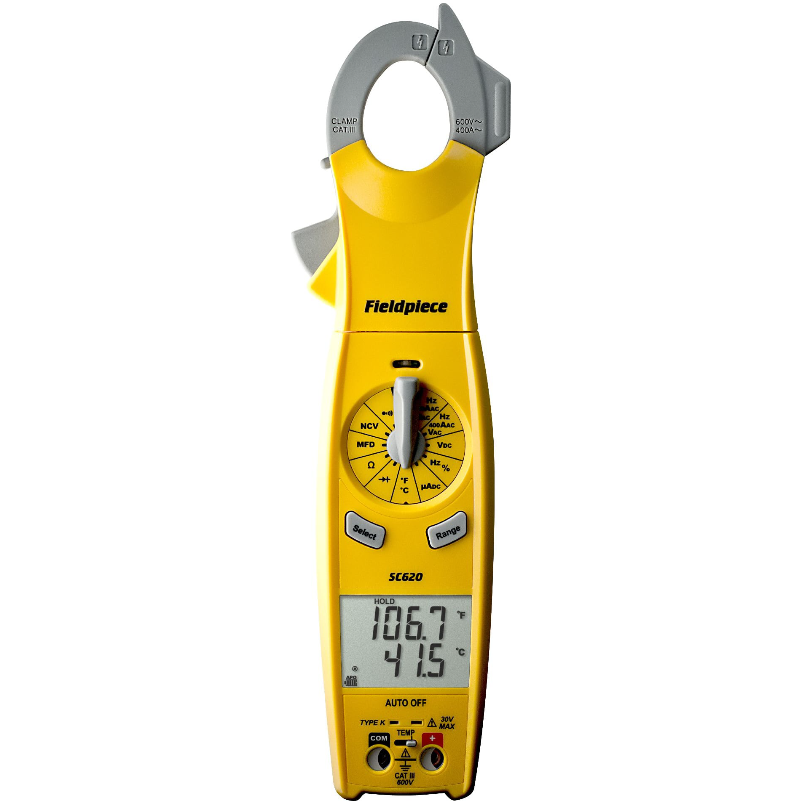 Fieldpiece Dual Display 400aac Swivel Clamp Meter With Temperature SC620fieldpiece_dual_display_400aac_swivel_clamp_meter_with_temperature_sc620