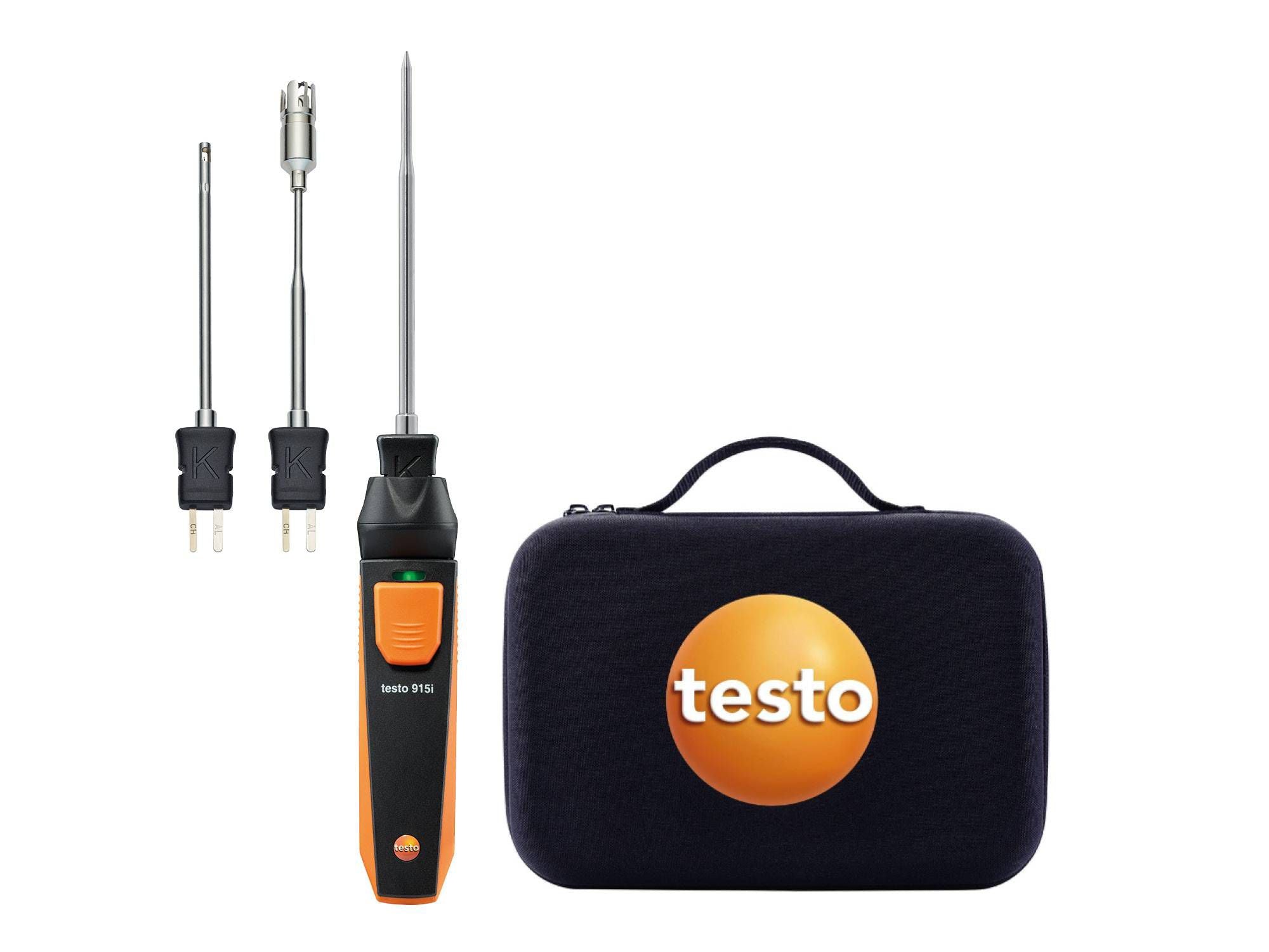 Testo 915i Temperature Kit - Thermometer With Temperature Probes and Smart App full set